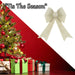 Tinsel light Up Bow Christmas Decoration X 1 29cm x 43cm x 10cm Champagne