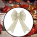 Tinsel light Up Bow Christmas Decoration X 1 29cm x 43cm x 10cm Champagne