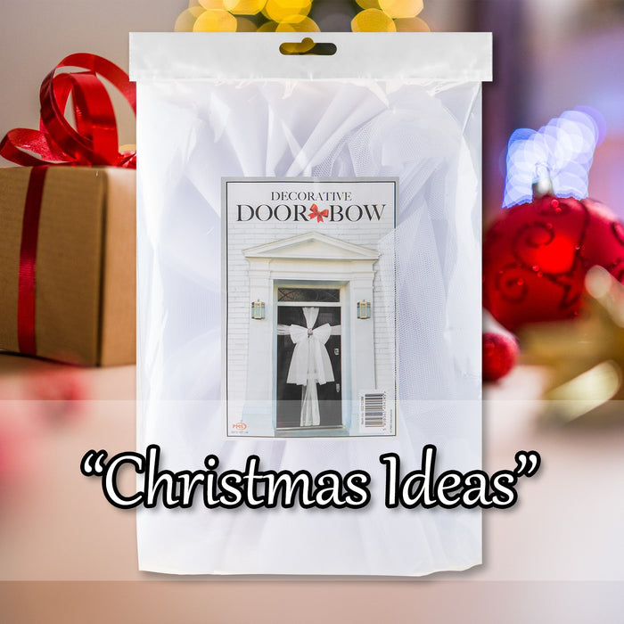 Christmas Door Bow Luxury Decoration X White Diamante
