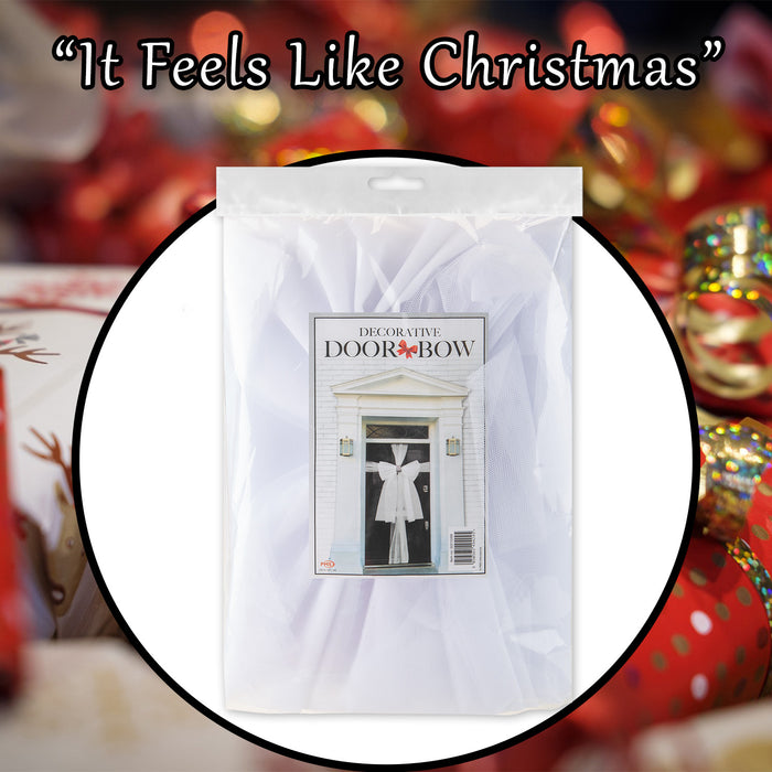 Christmas Door Bow Luxury Decoration X 1 52cm x 35. 1cm x 5. 9cm White Diamante