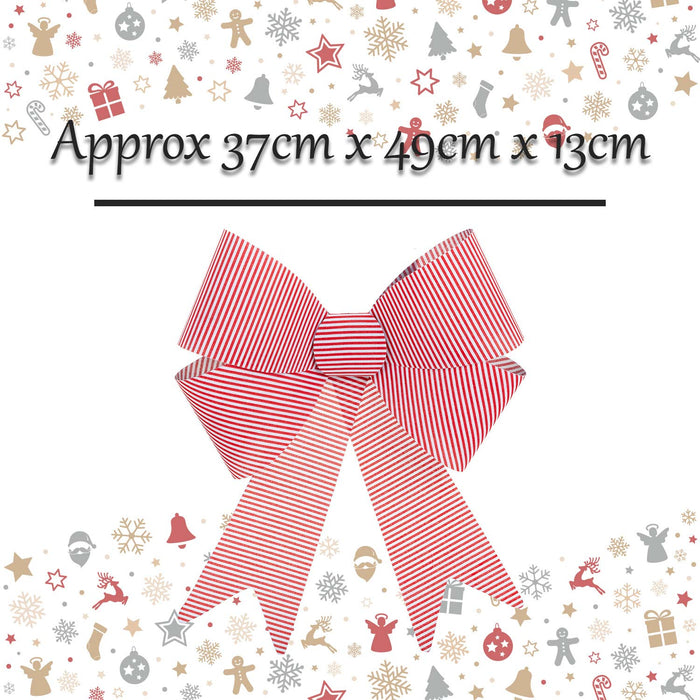 Candy Stripe Bow Christmas Decoration X