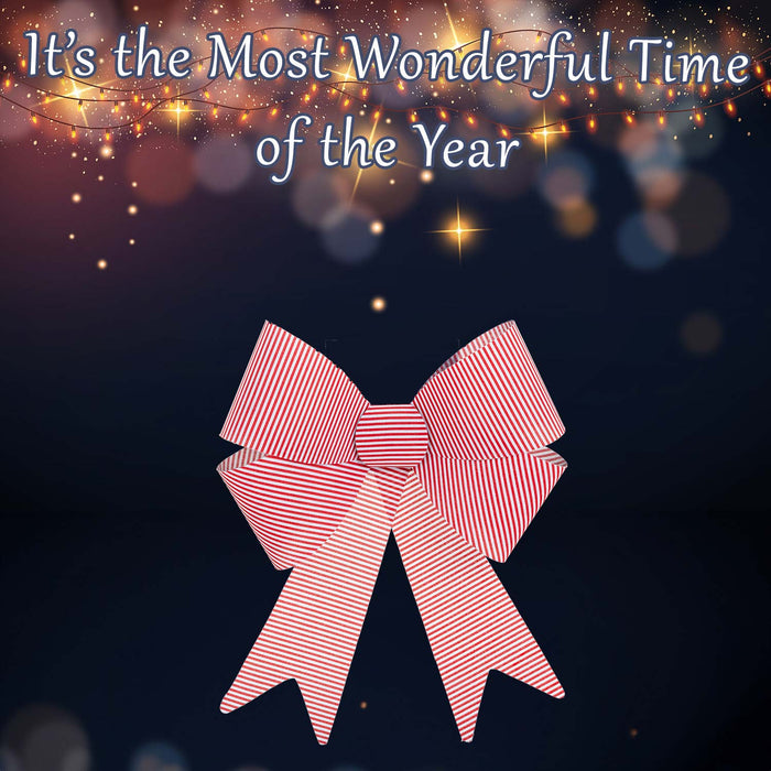 Candy Stripe Bow Christmas Decoration X
