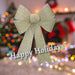 Tinsel light Up Bow Christmas Decoration X Champagne