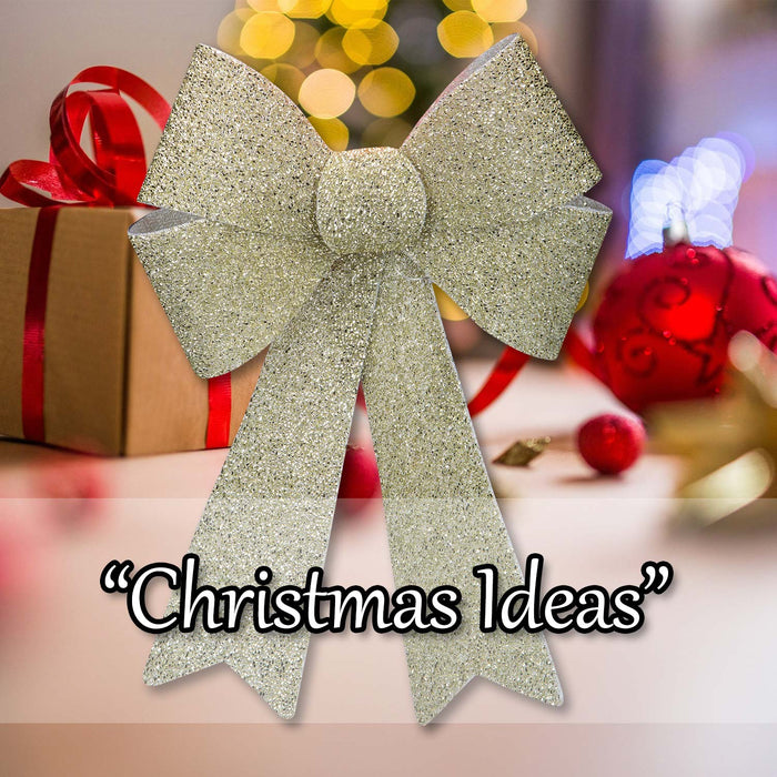 Tinsel light Up Bow Christmas Decoration X Champagne