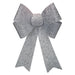 Tinsel Bow Light Up Christmas Decoration X 1 29cm x 43cm x 10cm Silver