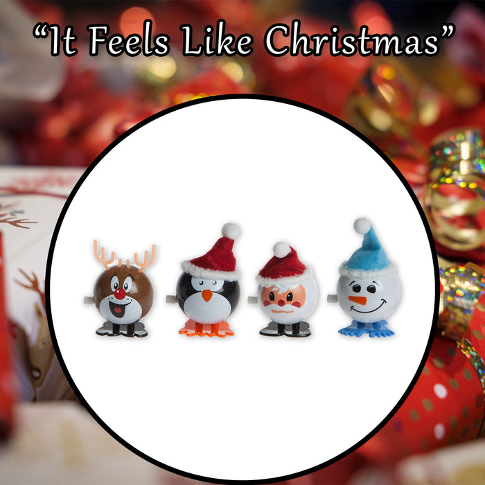 Christmas Wind Up Toy Varied X 1 8. 5x5. 5 4. 5cm Santa,Reindeer,Penguin,Snowman