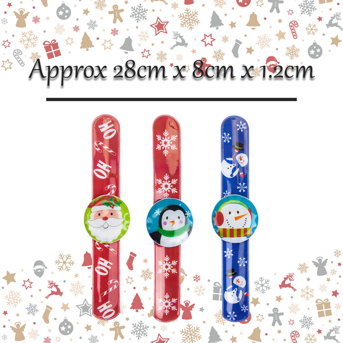 Christmas Snap Band Novelty Varied Design X 1 28x8x1.2cm Santa, Snowman, Penguin