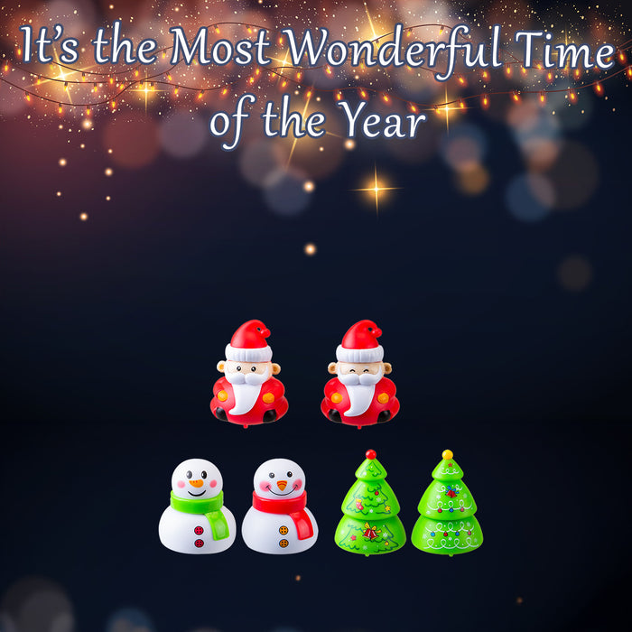 Christmas Pull Back Toys 6 Varied Designs X 1 10. 5x9. 9x4. 2cm Santa,Snowman,Tree
