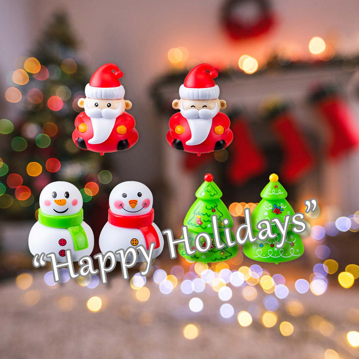 Christmas Pull Back Toys 6 Varied Designs X 1 10. 5x9. 9x4. 2cm Santa,Snowman,Tree