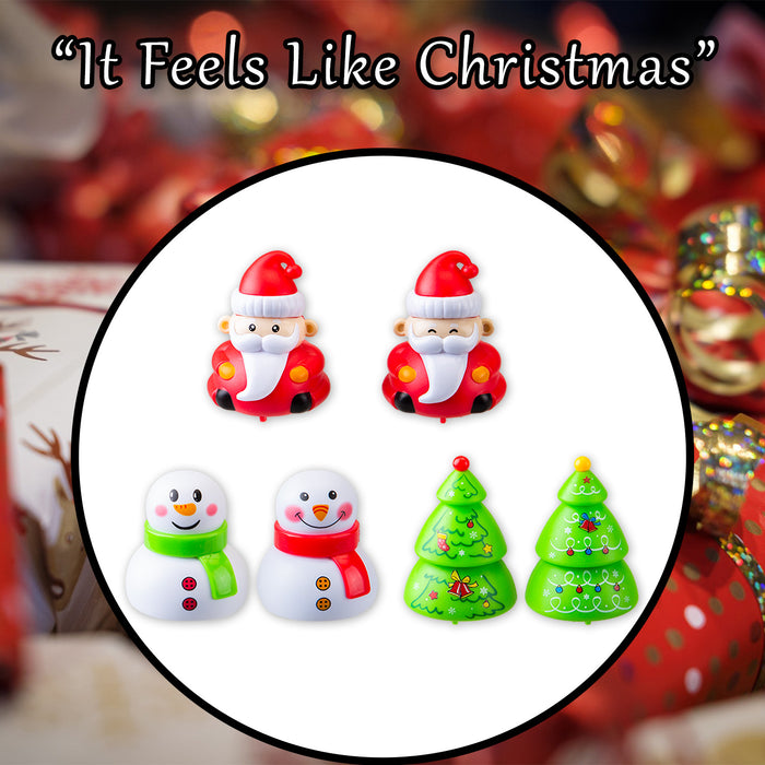 Christmas Pull Back Toys 6 Varied Designs X 1 10. 5x9. 9x4. 2cm Santa,Snowman,Tree