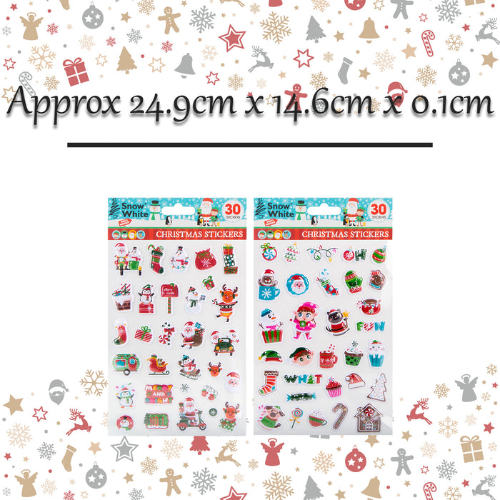 Christmas Stickers Themed 2 Varied Designs X 1 24.9x14.6x0.1cm Christmas Themed