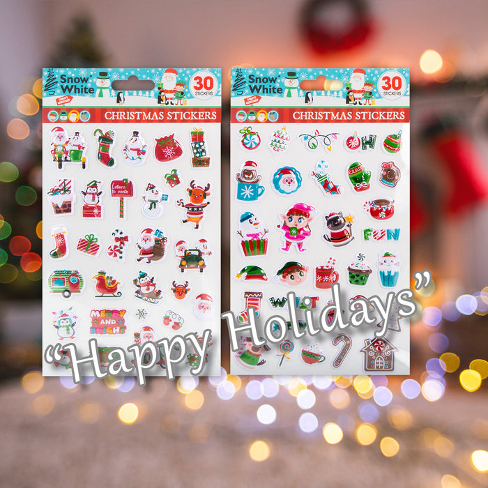 Christmas Stickers Themed 2 Varied Designs X 1 24.9x14.6x0.1cm Christmas Themed