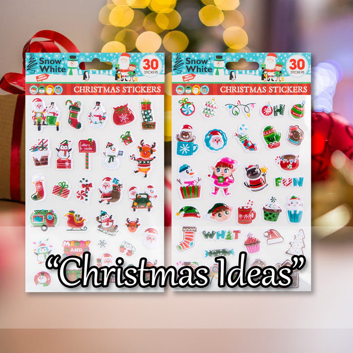 Christmas Stickers Themed 2 Varied Designs X 1 24.9x14.6x0.1cm Christmas Themed