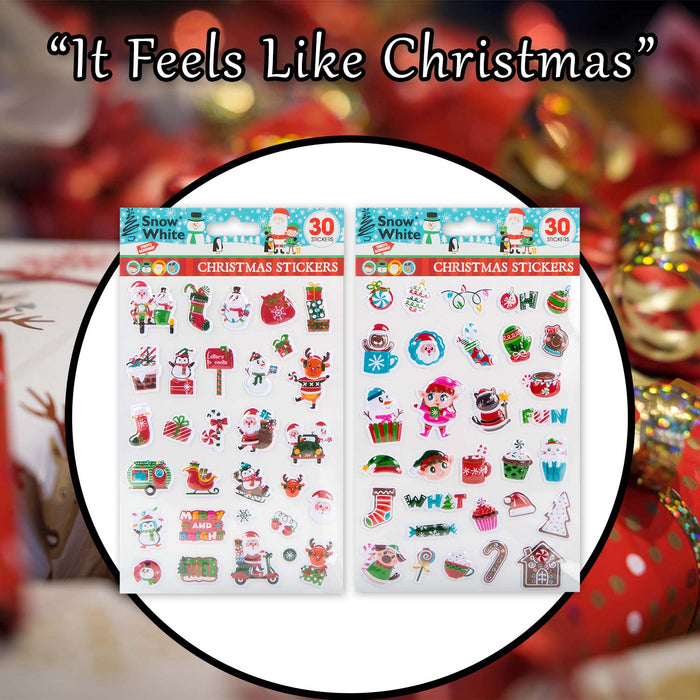 Christmas Stickers Themed Varied Colour X 1 24. 9x14. 6x0. 1cm Christmas Themed