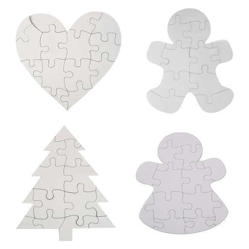 Christmas Puzzle Painting Set 2 Varied Designs X 1 23.2x16.8x0.2cm White