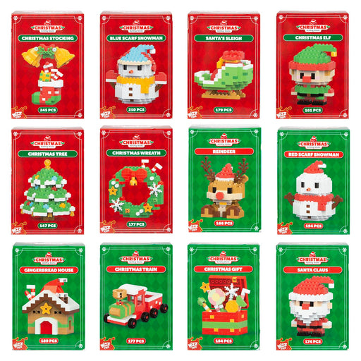 Christmas Building Blocks Toy Plush Gift 12 Piece Set Multicolour X 1