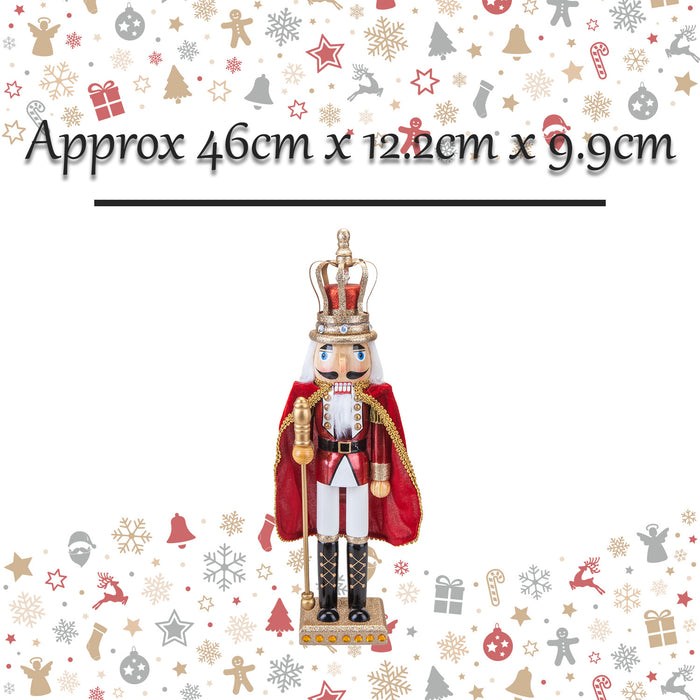Nutcracker King Christmas Decoration 46x12. 2x9. Red Inch