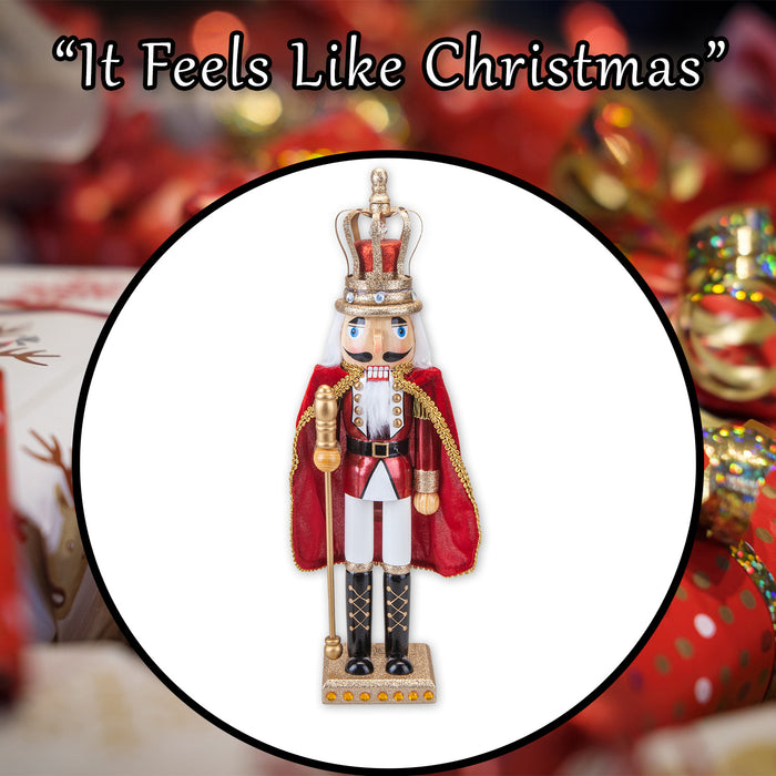 Nutcracker King Christmas Decoration X 1 46x12. 2x9. 9cm Red King 16. 55 Inch