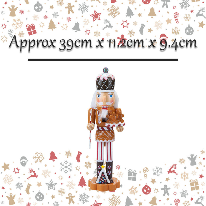 Nutcracker Wooden Gingerbread Christmas Decoration X 1 39x11.2x9.4cm 15 Inch