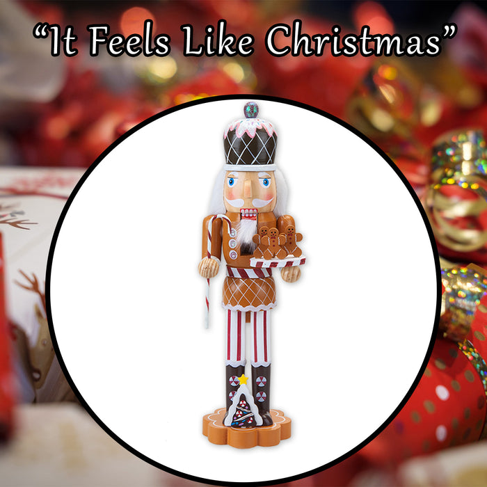 Nutcracker Wooden Gingerbread Christmas Decoration X 1 39x11.2x9.4cm 15 Inch