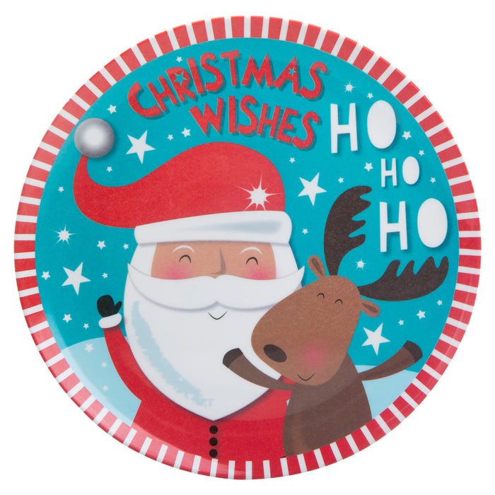 Christmas Plate Santa Themed Design X 1 20.1x20.1x20.1cm Christmas Themed