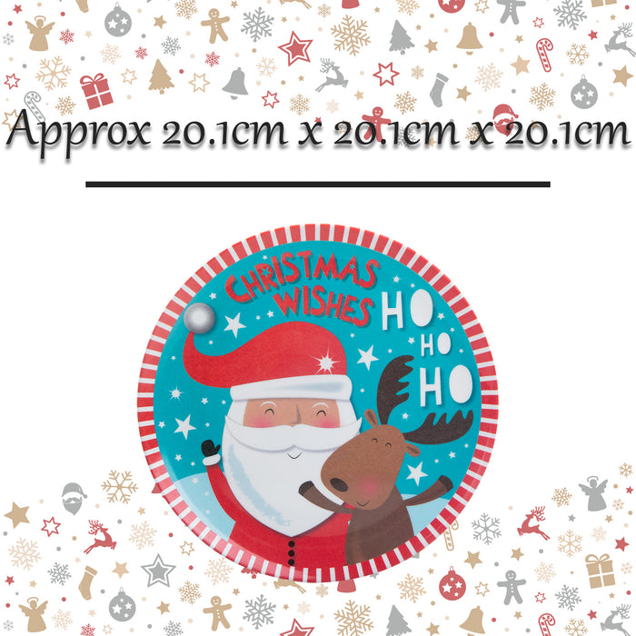 Christmas Plate Santa Themed Design X 1 20.1x20.1x20.1cm Christmas Themed