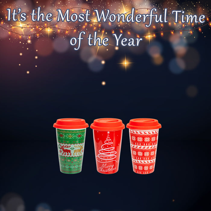 Christmas Travel Mug Single Cup in Assorted Designs