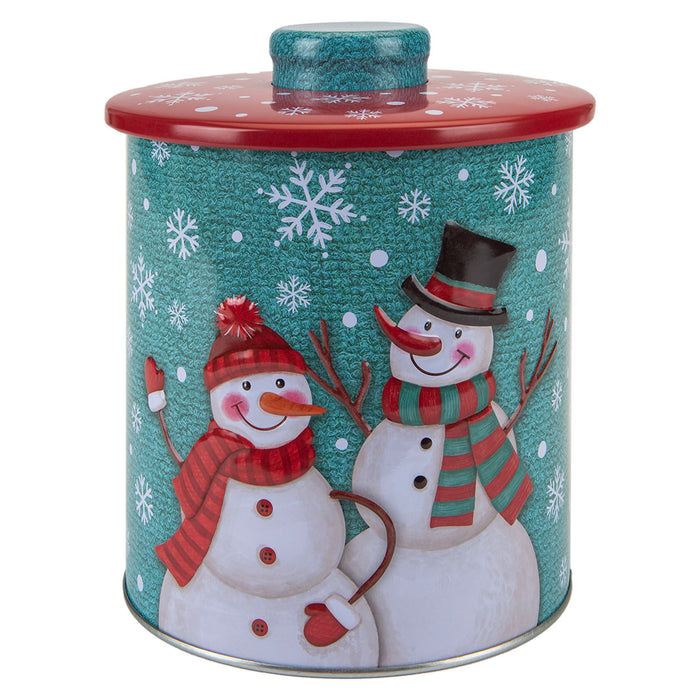 Christmas Biscuit Tin Snowman Themed Design X