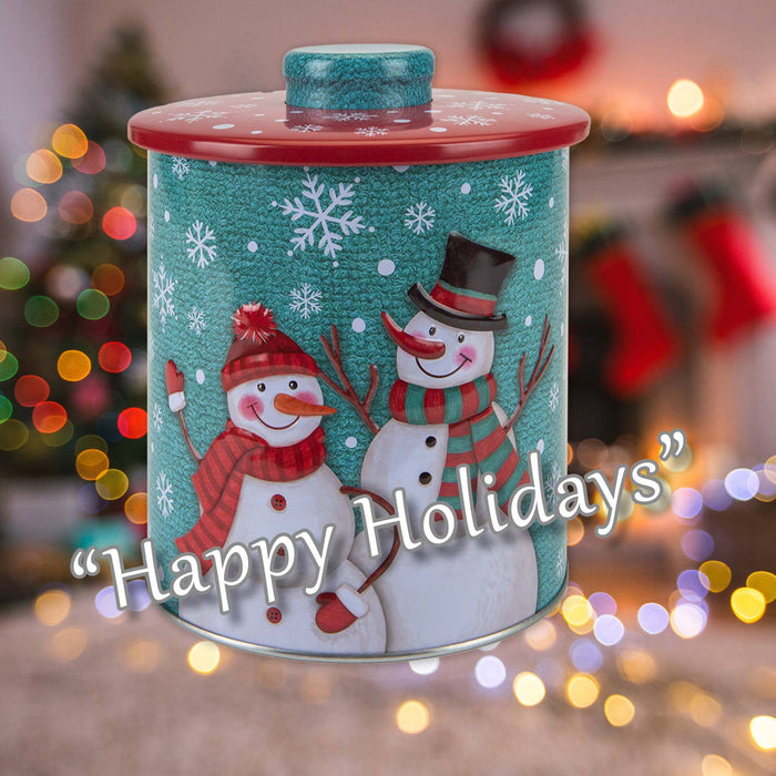 Christmas Biscuit Tin Snowman Themed Design X