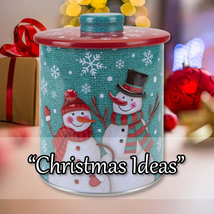 Christmas Biscuit Tin Snowman Themed Design X