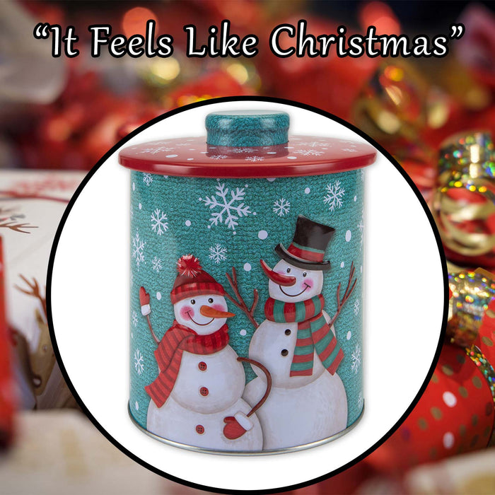 Christmas Biscuit Tin Snowman Themed Design X 1 15. 5cm Christmas Themed