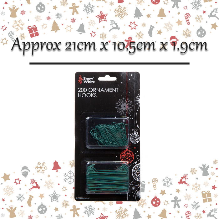 Christmas Ornament Hooks 200Pc Regular/Giant X 21x10. 5x1. Green
