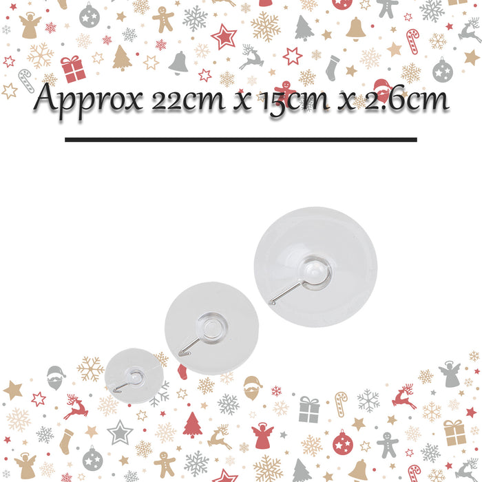 Christmas Suction hooks Xmas Accessory X 8 22cm x 15cm x 2.6cm White