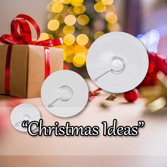 Christmas Suction hooks Xmas Accessory X 8 22cm x 15cm x 2.6cm White