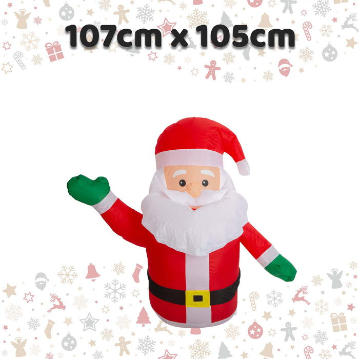Christmas Santa Inflatable Outdoor Decoration 107cm x 105cm Red X 1