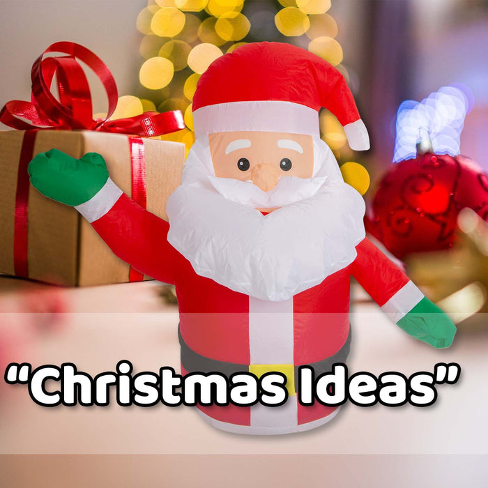 Christmas Santa Inflatable Outdoor Decoration 107cm x 105cm Red X 1
