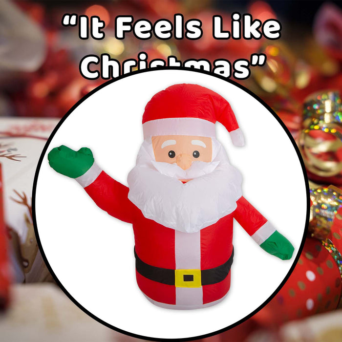 Christmas Santa Inflatable Outdoor Decoration 107cm x 105cm Red X 1