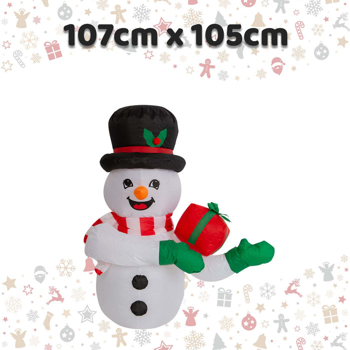 Christmas Snowman Inflatable Outdoor Decoration White
