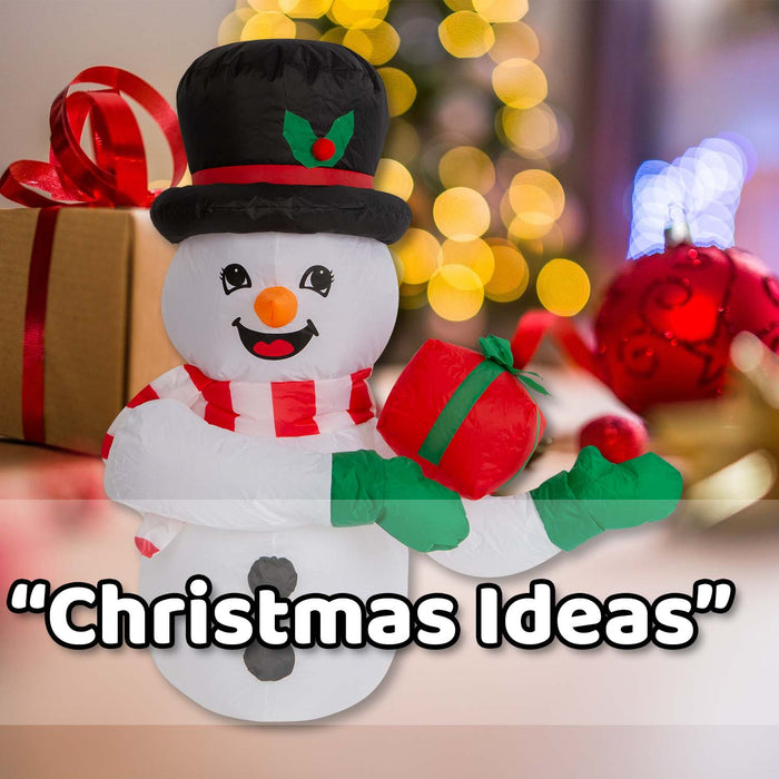 Christmas Snowman Inflatable Outdoor Decoration White
