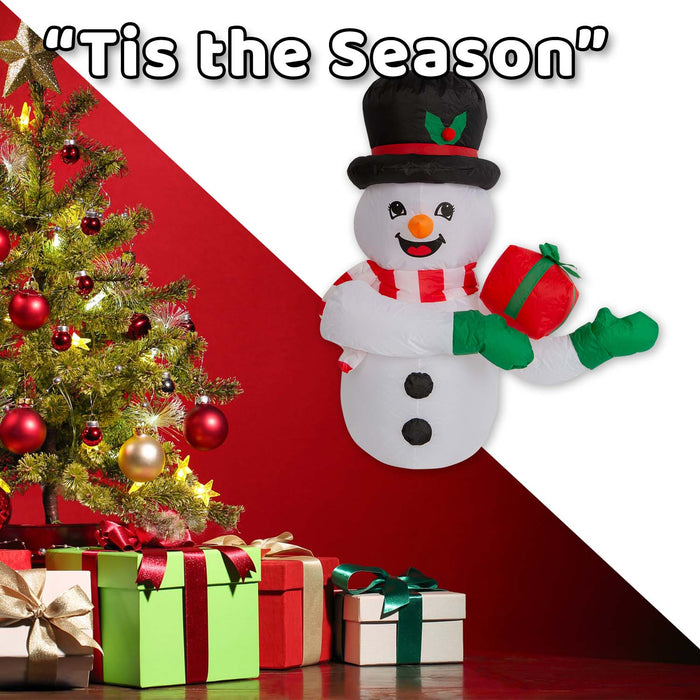 Christmas Snowman Inflatable Outdoor Decoration 107cm x 105cm White X 1