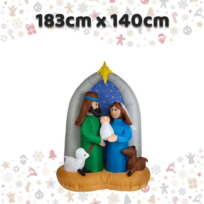 Christmas Nativity Scene Inflatable 183cm x 140cm Multicolour X 1
