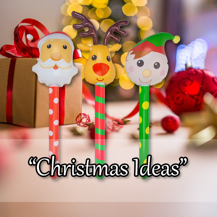 Christmas Inflatable Basher Stick 3 Varied Designs Reindeer,Santa,Elf