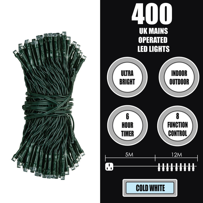Christmas Lights 400 LED 12m Xmas Tree - Fairy Cool