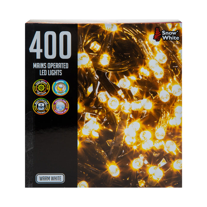 Christmas Lights 400 LED 12m Xmas Tree Lights - Fairy Lights Warm White