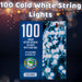 Christmas Cold White String Lights 100 Bulbs 8m - 50cm Lead X 1