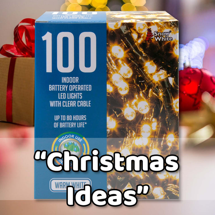 Christmas Warm White String Lights 100 Bulbs 8m - 50cm Lead X 1