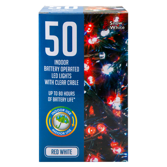 Christmas Cold White and Red String Lights 30 Bulbs 5m 30cm Lead X 1