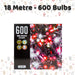 Christmas Red White String Lights 600 Bulbs 18m x 1cm Multicolour X 1