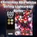Christmas Red White String Lights 600 Bulbs 18m x 1cm Multicolour X 1