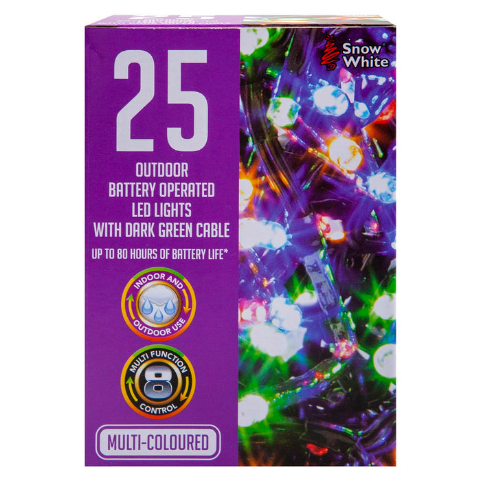Christmas Multicolour String Lights 25 Bulbs 2m - 50cm Lead X 1